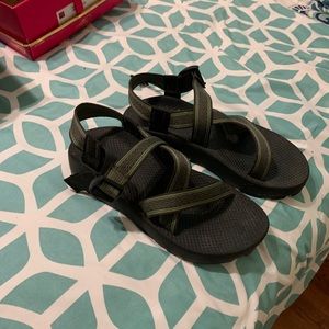 Chaco Black and Green Women's Sandals